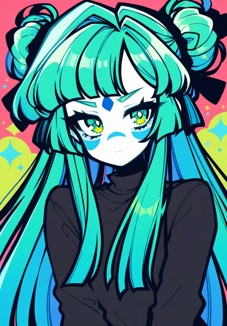 1girl,  green hair,  green eyes by RED FIRE on Tensor.Art