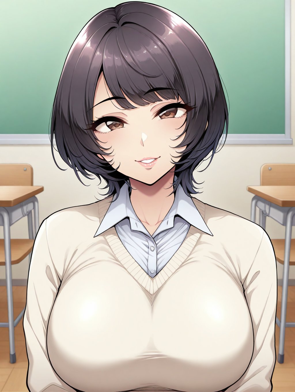 1 girl,  brown_eyes,  black_hair by Hokkeigaityuu on Tensor.Art