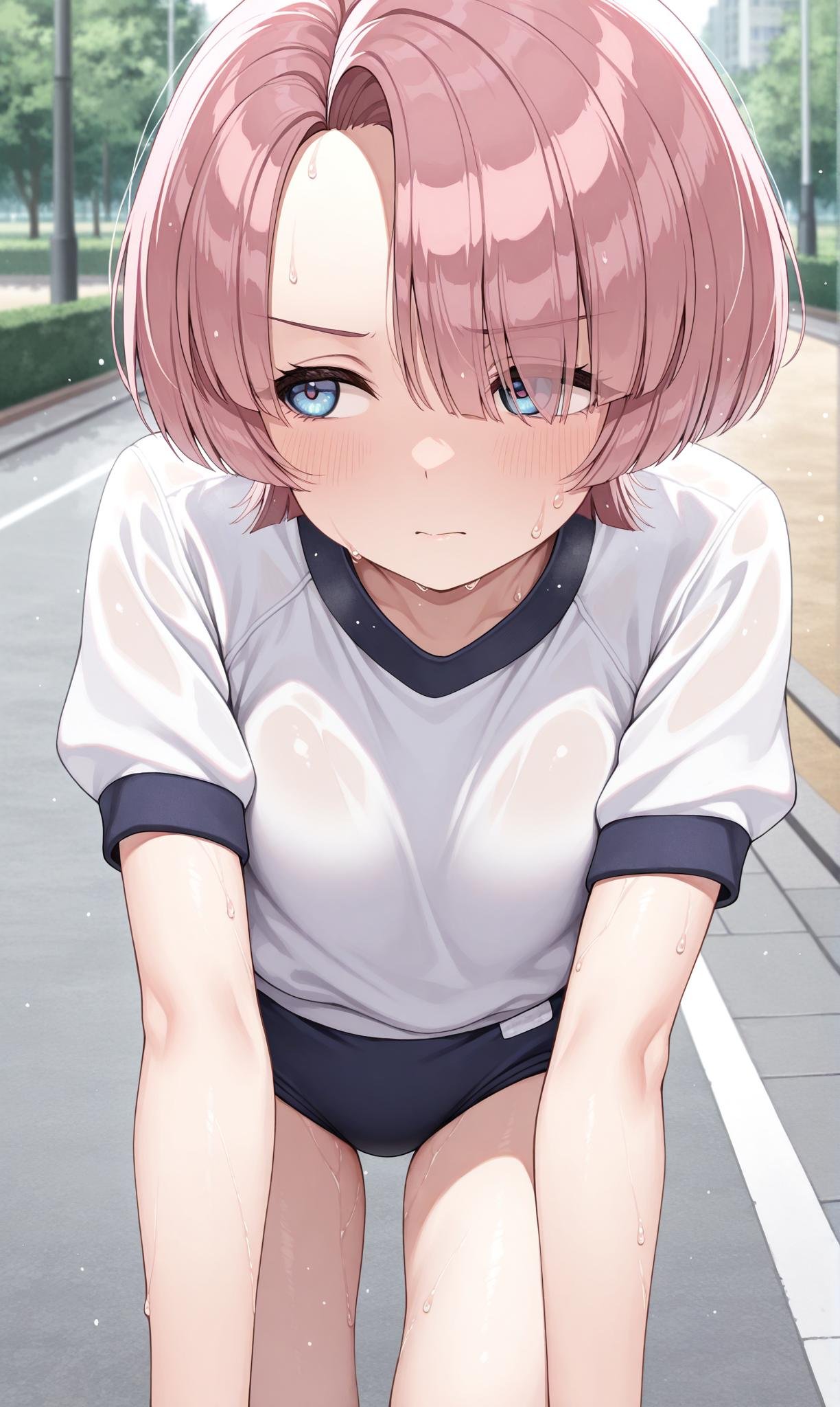 arimura mao,  asymmetrical bangs,  hair over one eye by scarxzys_ on Tensor.Art