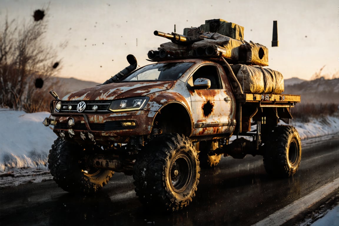 diy rusty car,  pickup truck,  monster truck wheels by VyugaMenyaZamela on Tensor.Art