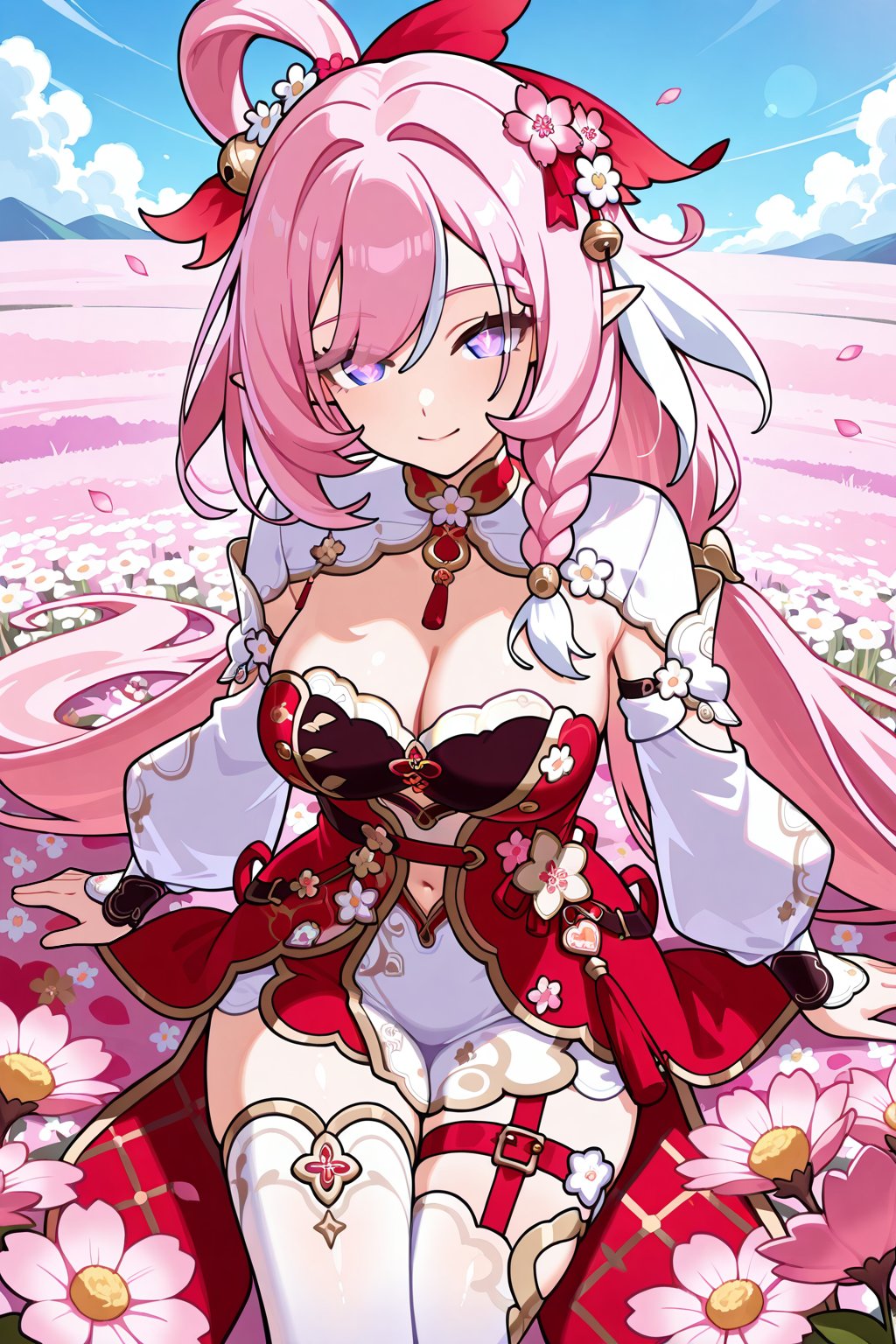 flower field,  flower field,  Thigh exposed by lijia on Tensor.Art