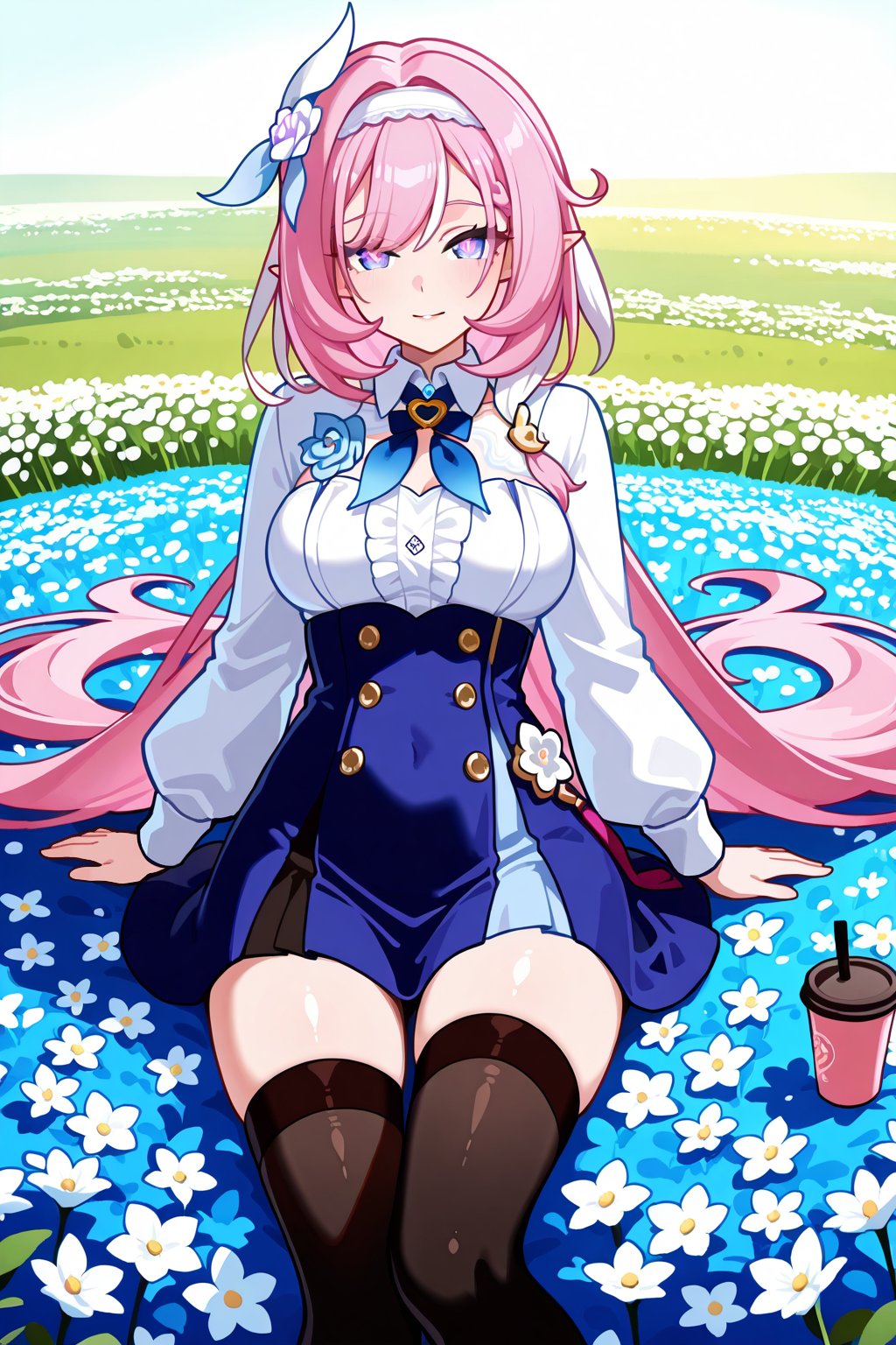 flower field,  flower field,  Thigh exposed by lijia on Tensor.Art