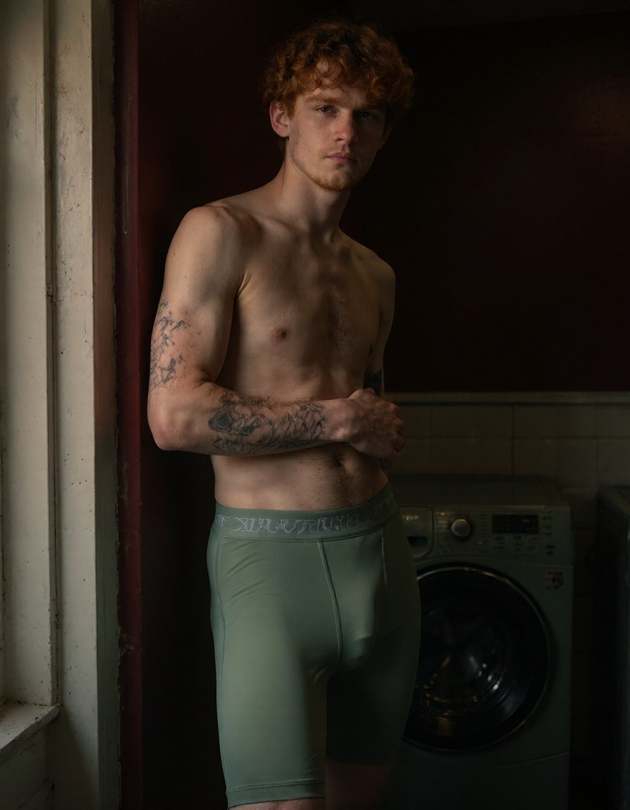 cockunderFlux,  clearVPLdown,  this photograph features a man showing a visible penis line in the downward position by eph...