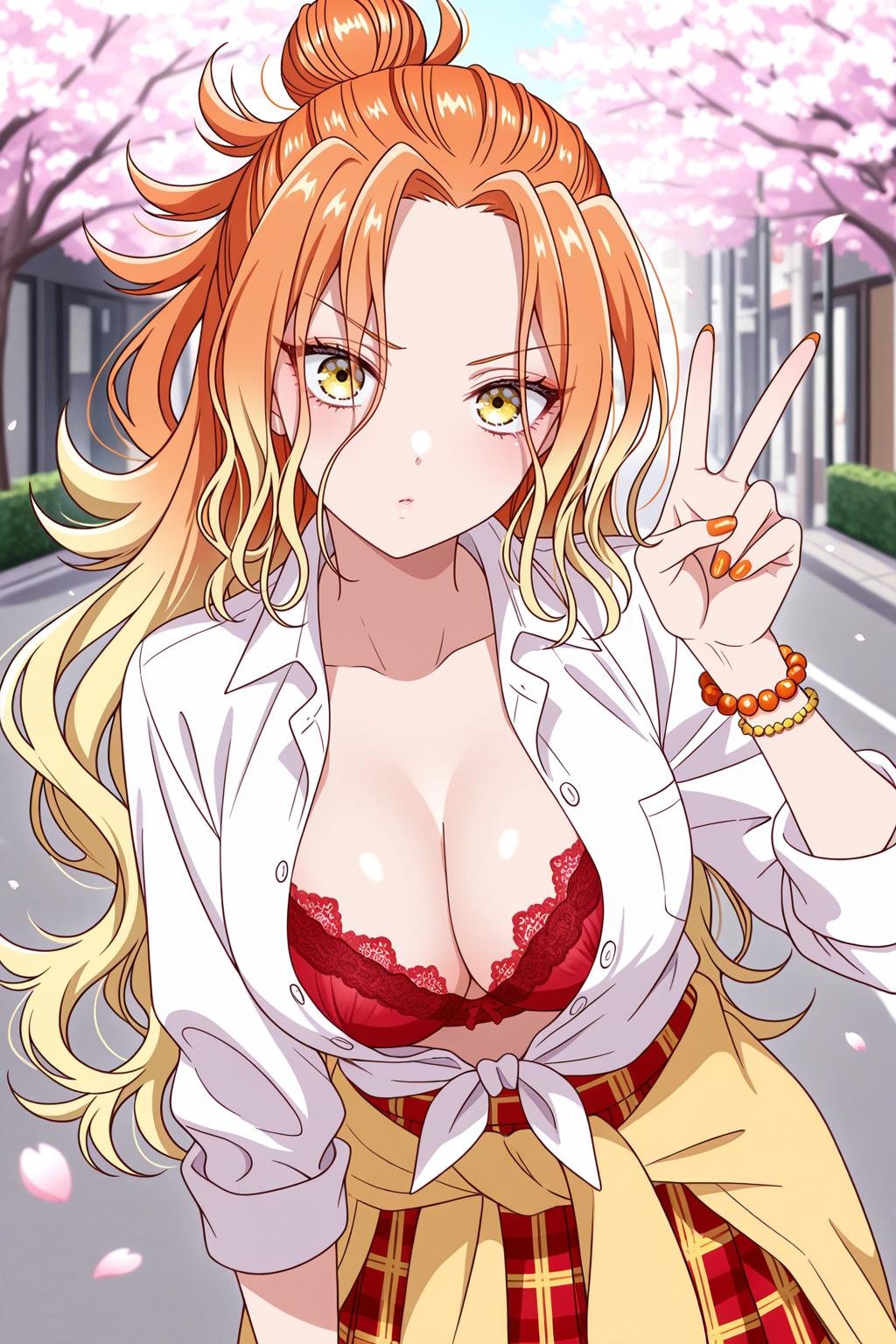 mikadono niko,  orange hair,  yellow eyes by scarxzys_ on Tensor.Art