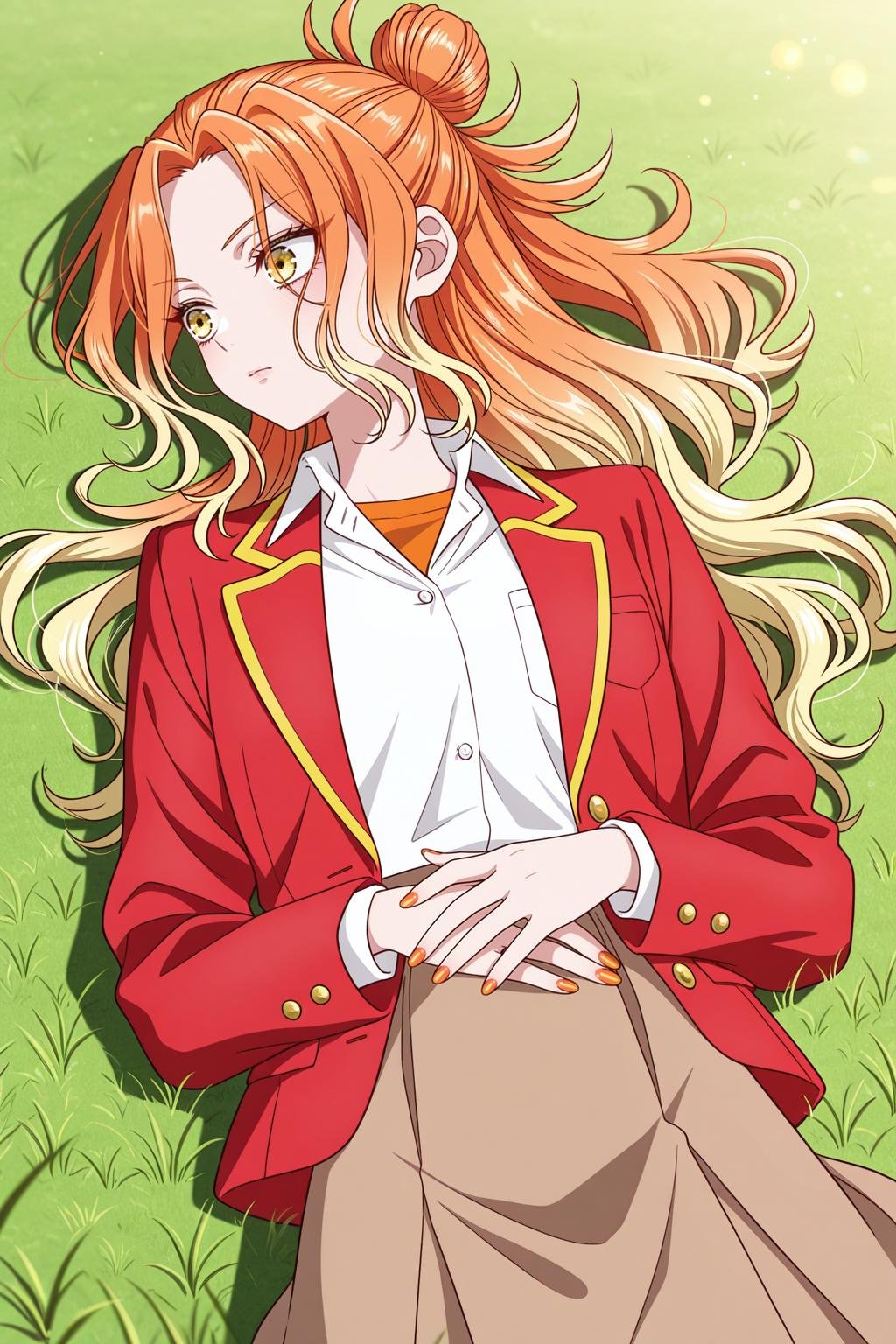 mikadono niko,  orange hair,  yellow eyes by scarxzys_ on Tensor.Art
