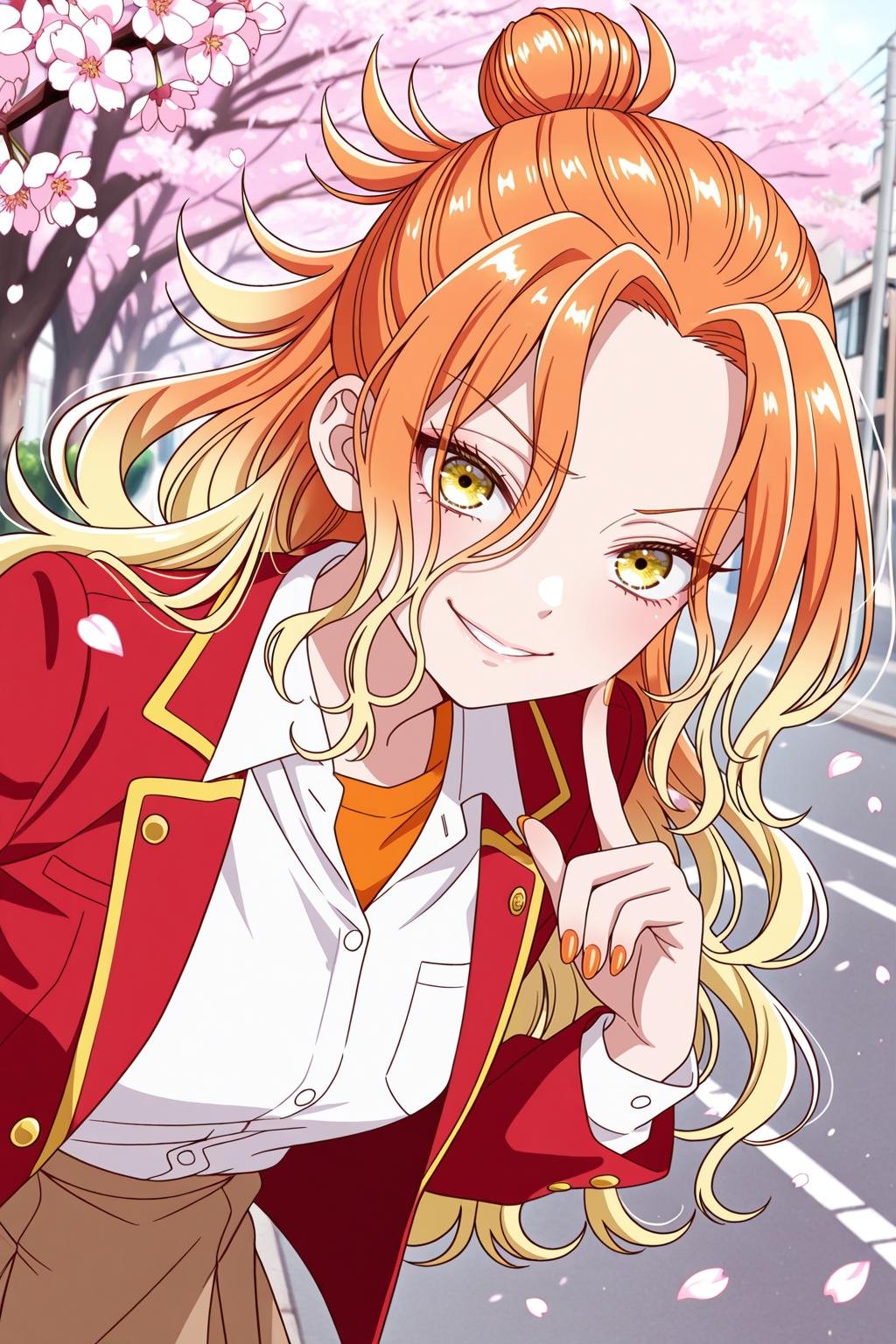 mikadono niko,  orange hair,  yellow eyes by scarxzys_ on Tensor.Art
