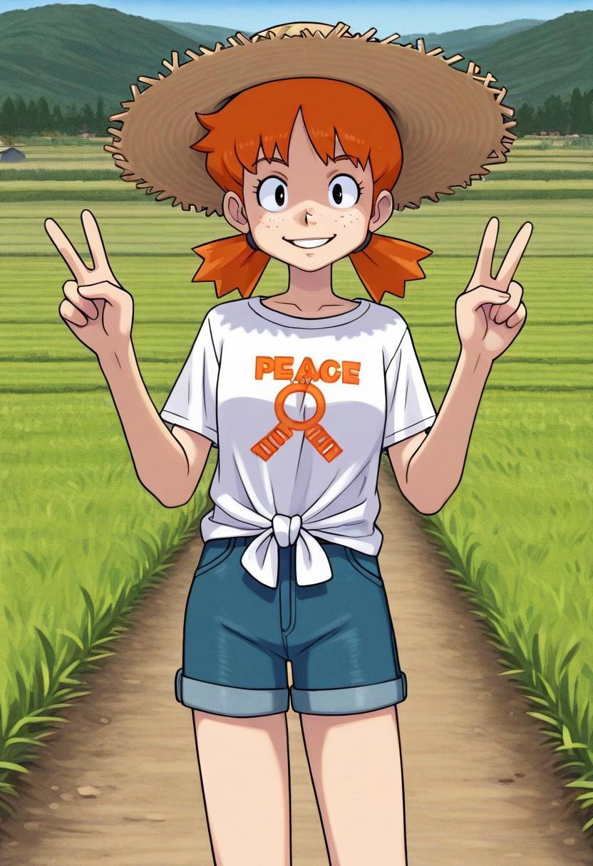 1girl,  solo,  orange hair by Hino on Tensor.Art
