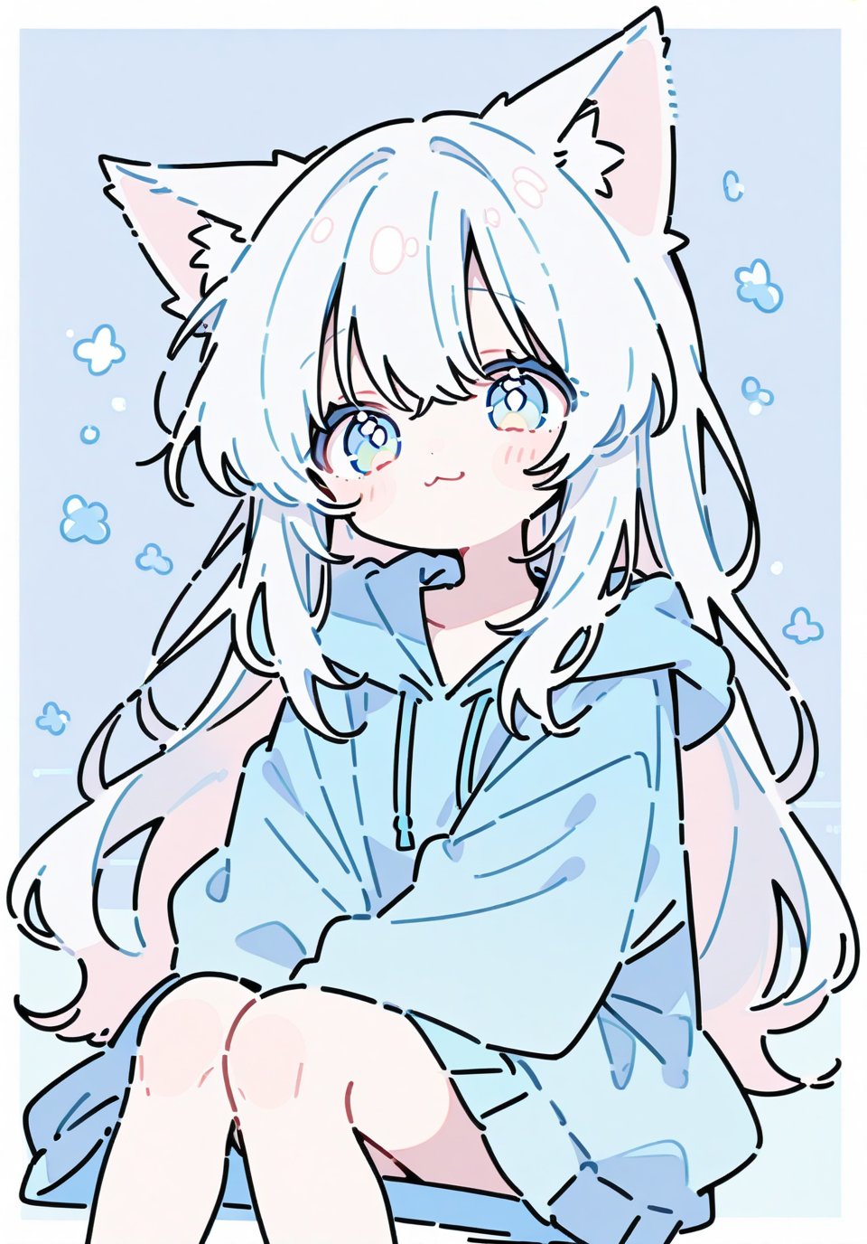 cat girl,  :3,  white hair by RED FIRE on Tensor.Art