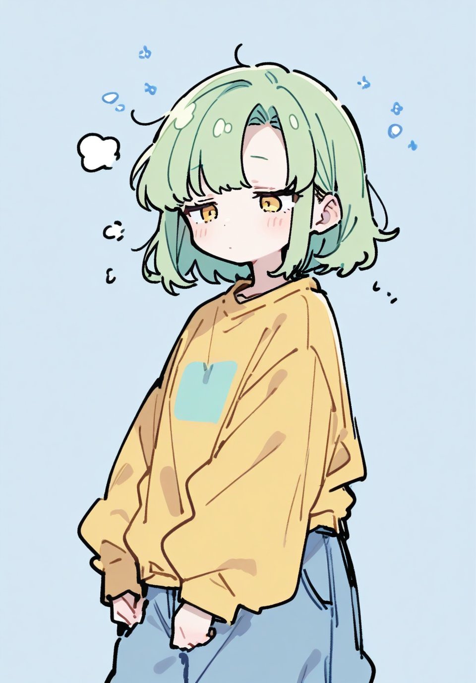 1girl,  thick,  green hair by RED FIRE on Tensor.Art