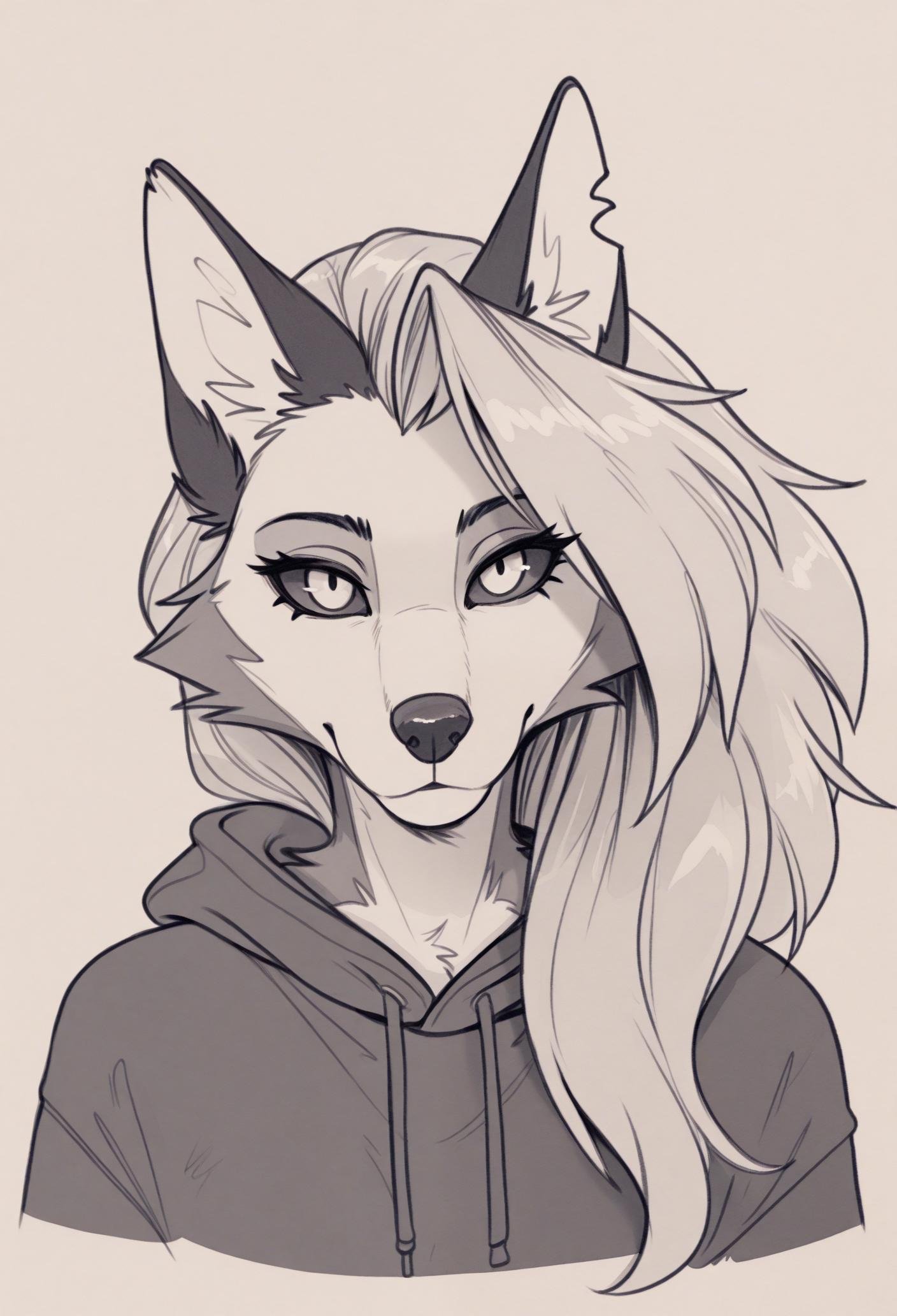 1girl,  solo,  hoodie by guy90 on Tensor.Art