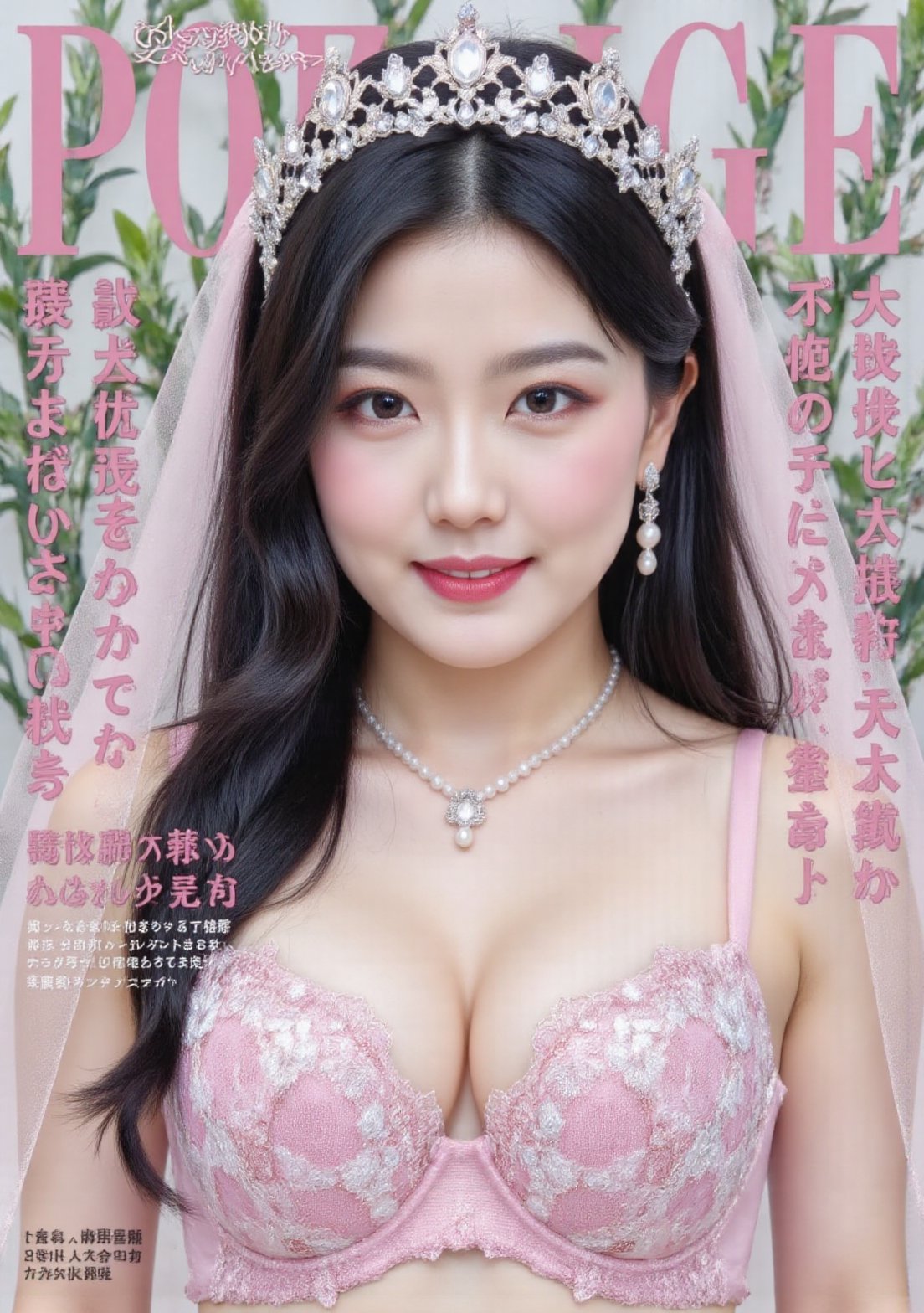 Okay,  let me analyze this image in detail. Image Theme: This is a magazine cover featuring a young woman in a wedding dre...