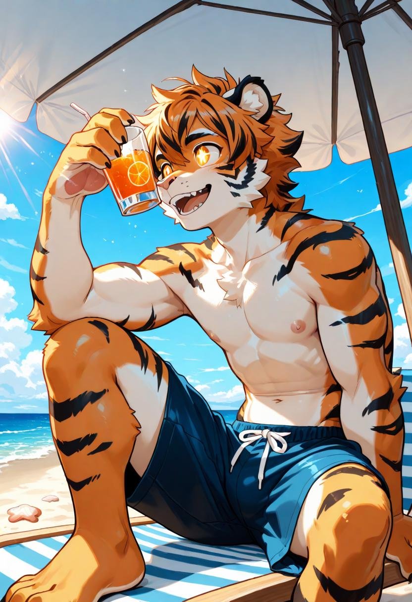 male tiger furry,  teenage boy,  young male by ReedVaughn on Tensor.Art