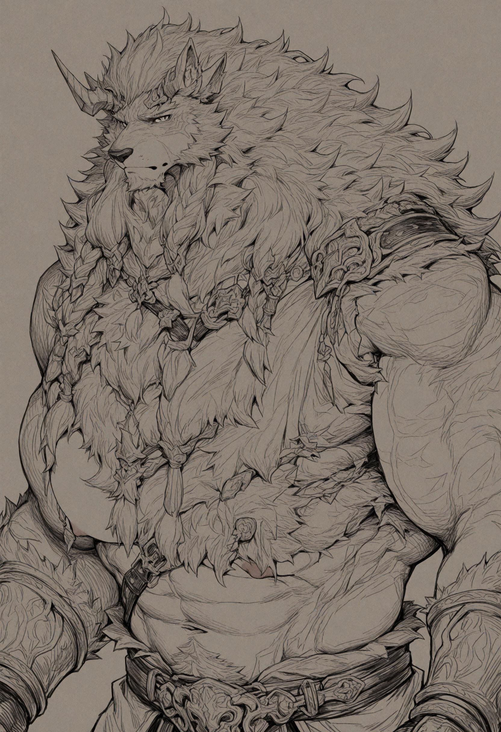 muscular male furry by ReedVaughn on Tensor.Art