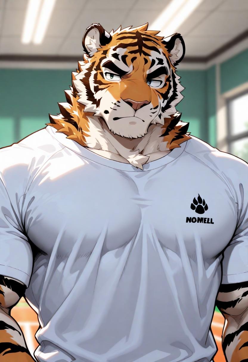 male tiger furry,  orange fur with black stripes,  medium build by ReedVaughn on Tensor.Art