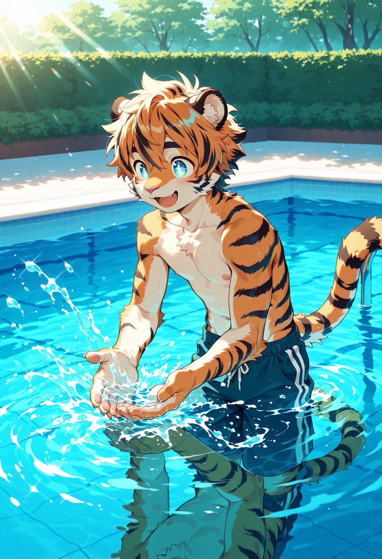 male tiger furry,  teenage boy,  young male by ReedVaughn on Tensor.Art