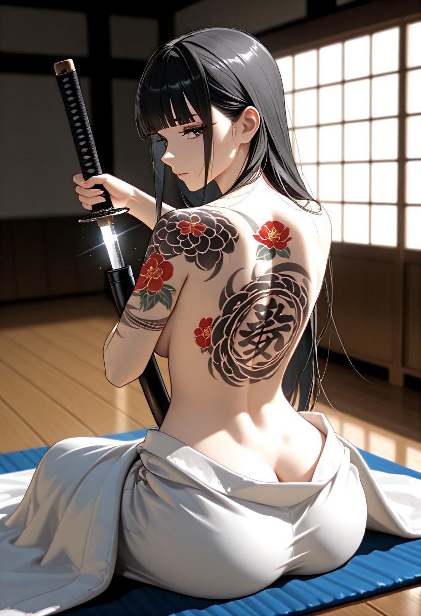 1girl,  solo,  samurai by ReedVaughn on Tensor.Art