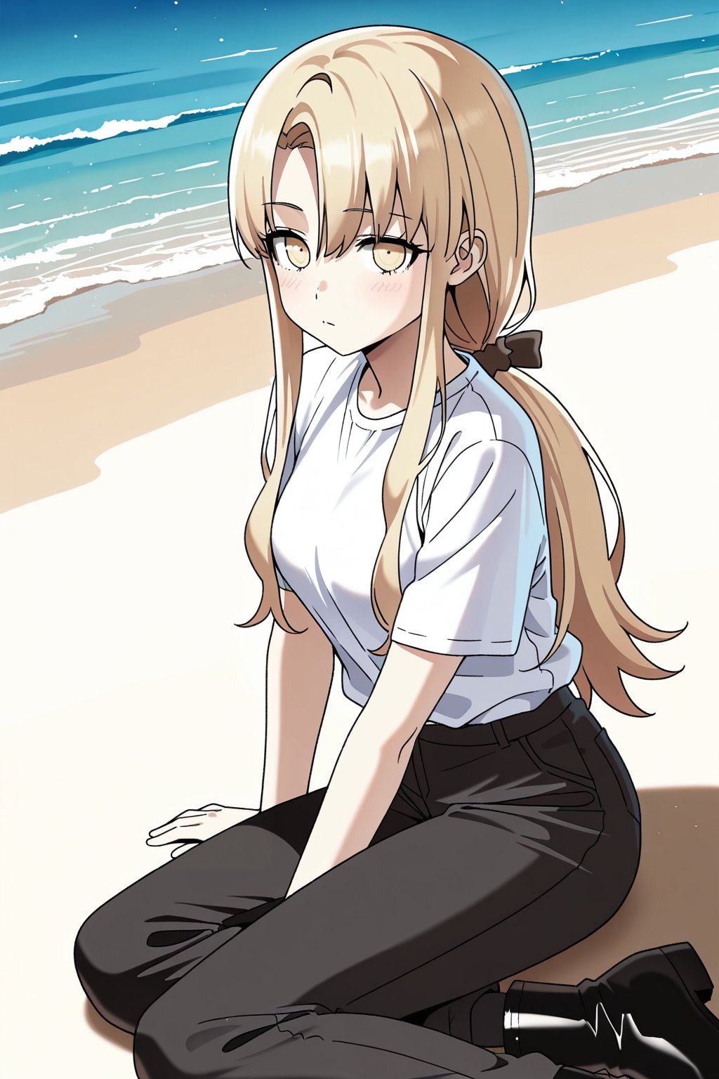 on the beach,  on the beach,  Thigh exposed by lijia on Tensor.Art
