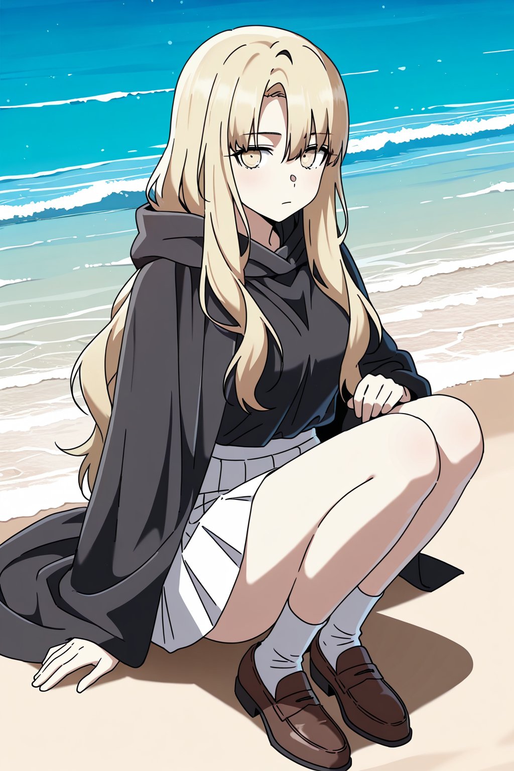 on the beach,  on the beach,  Thigh exposed by lijia on Tensor.Art