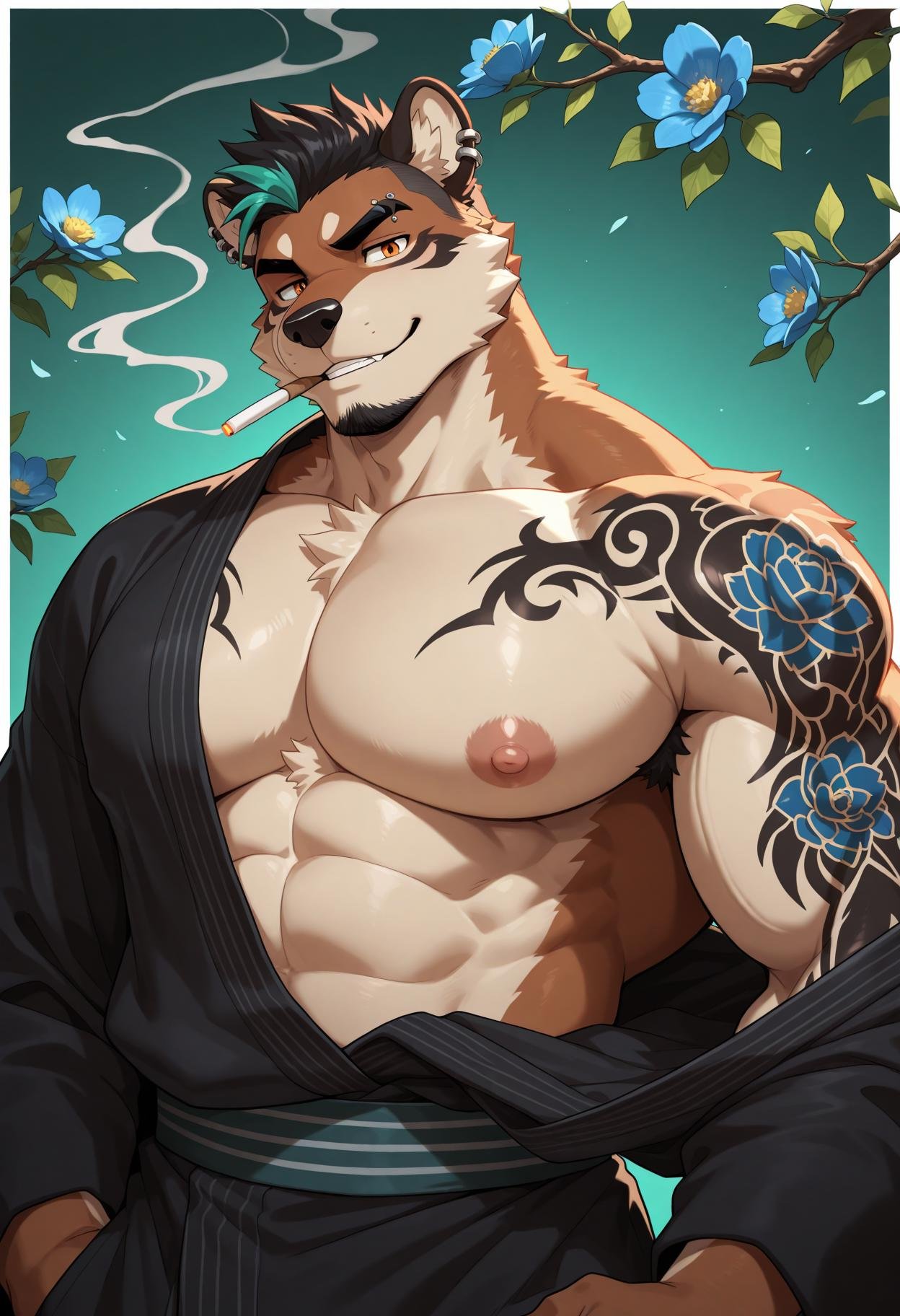 1boy,  muscular,  black hair by ReedVaughn on Tensor.Art