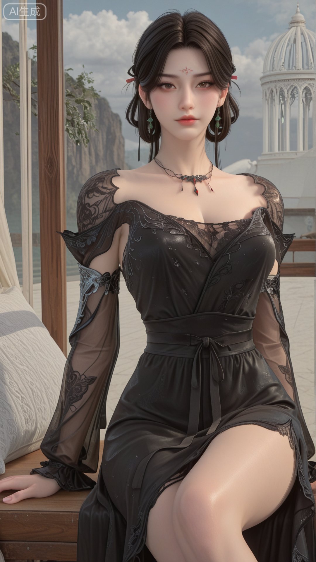 1girl,  jewelry,  earrings by 月恋-❀ on Tensor.Art