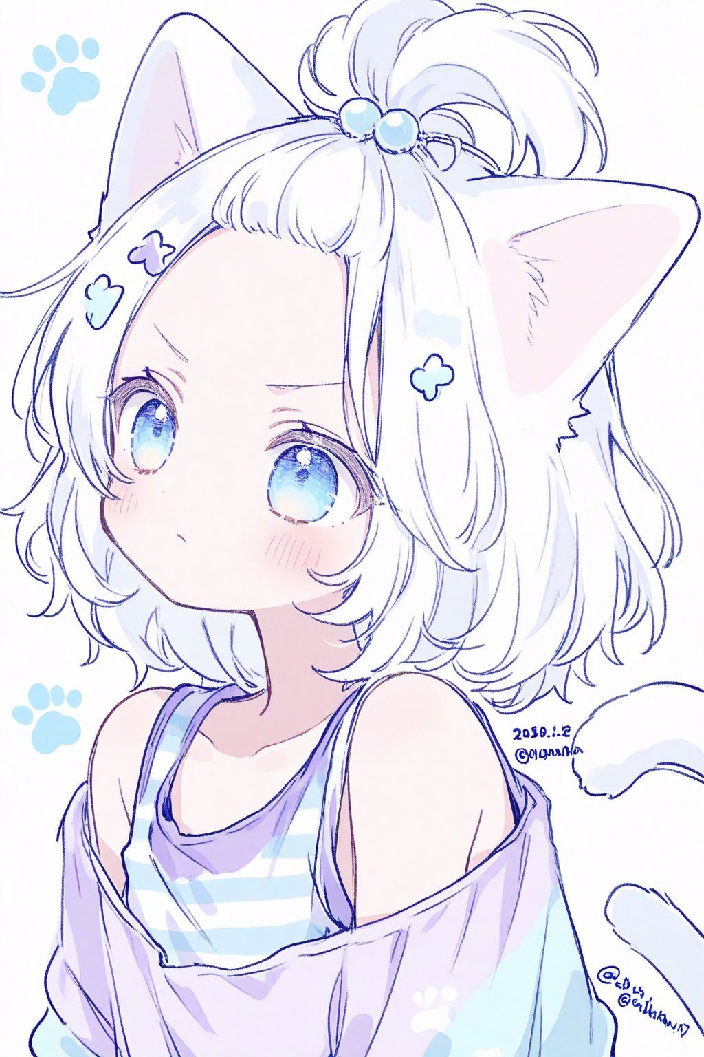 1girl,  animal ears,  bare shoulders by 13ep on Tensor.Art