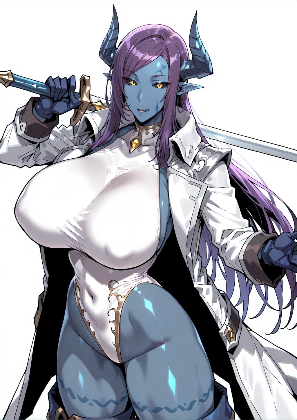 Shurette,  colored skin,  blue skin by カボチャ on Tensor.Art