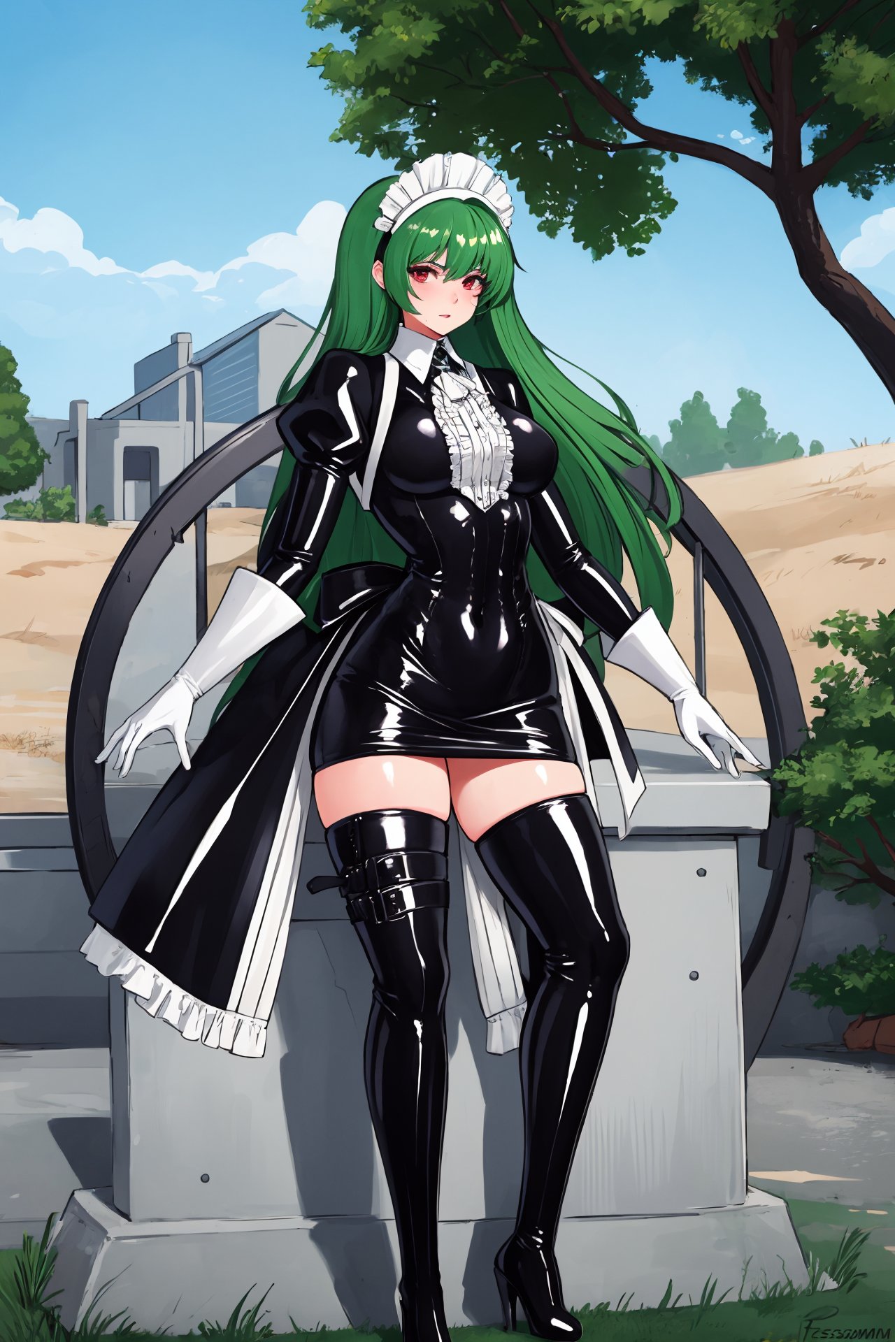 illustration,  1girl wearing latex bodysuit,  mature female by From /dev/null on Tensor.Art