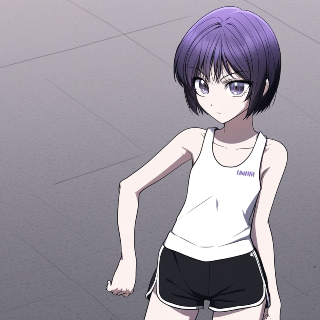 short hair,  purple hair,  purple eyes by Noah007 on Tensor.Art