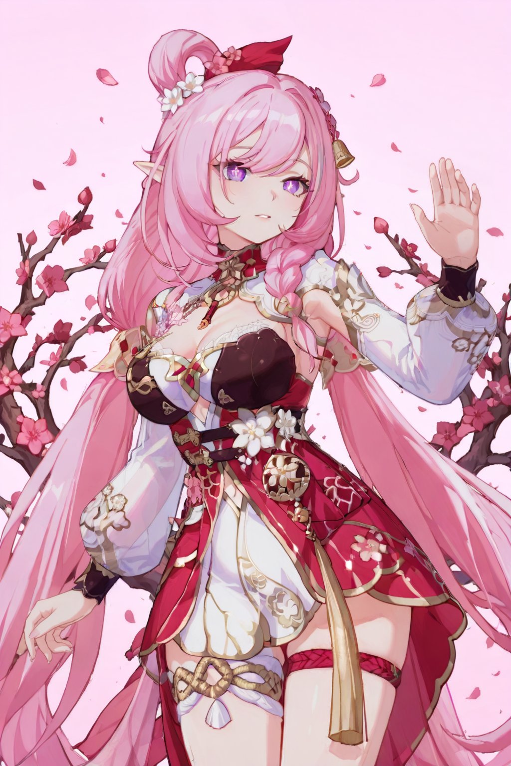 elysia \(honkai impact\),  Elysiacn,  clothes: Elysiacn red-and-pink chinese dress by lijia on Tensor.Art