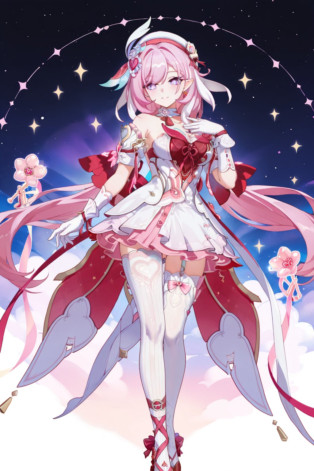 elysia \(honkai impact\),  Elysialover,  clothes: Elysialover red-and-white dress by lijia on Tensor.Art