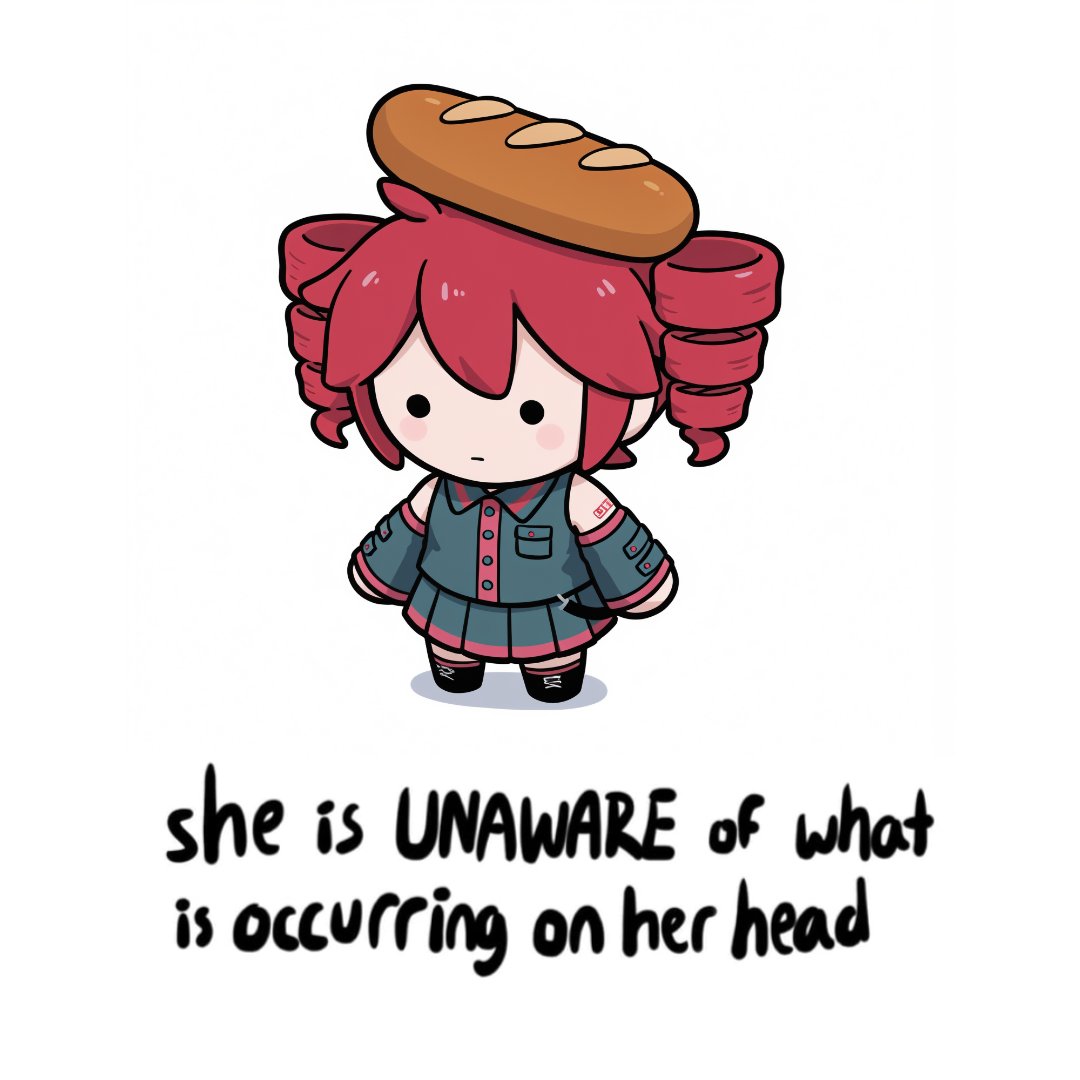 object on head,  baguette,  standing by miniphak on Tensor.Art