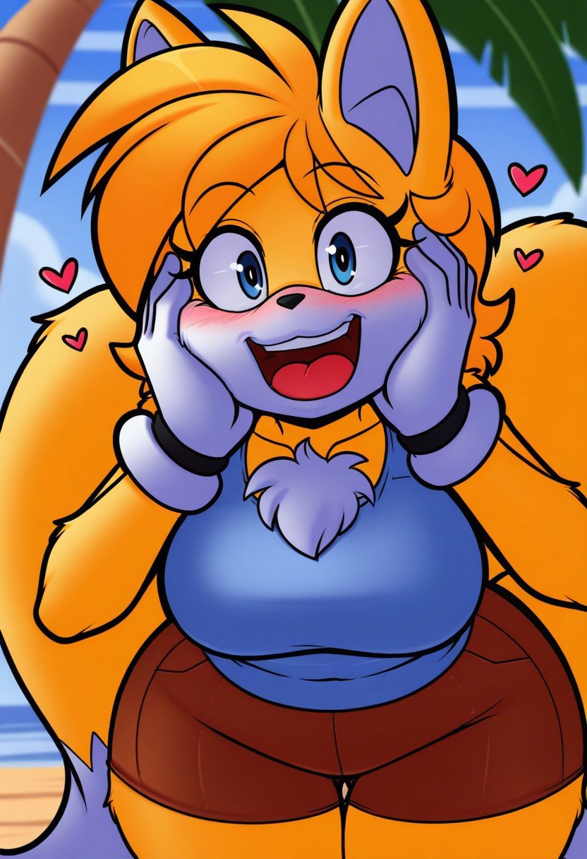 outline,  breasts,  tails_the_foxsup by Vasalion on Tensor.Art