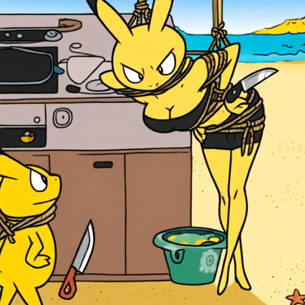 kitchen,  bent over,  pokemon (creature) by Big Hypocrite on Tensor.Art