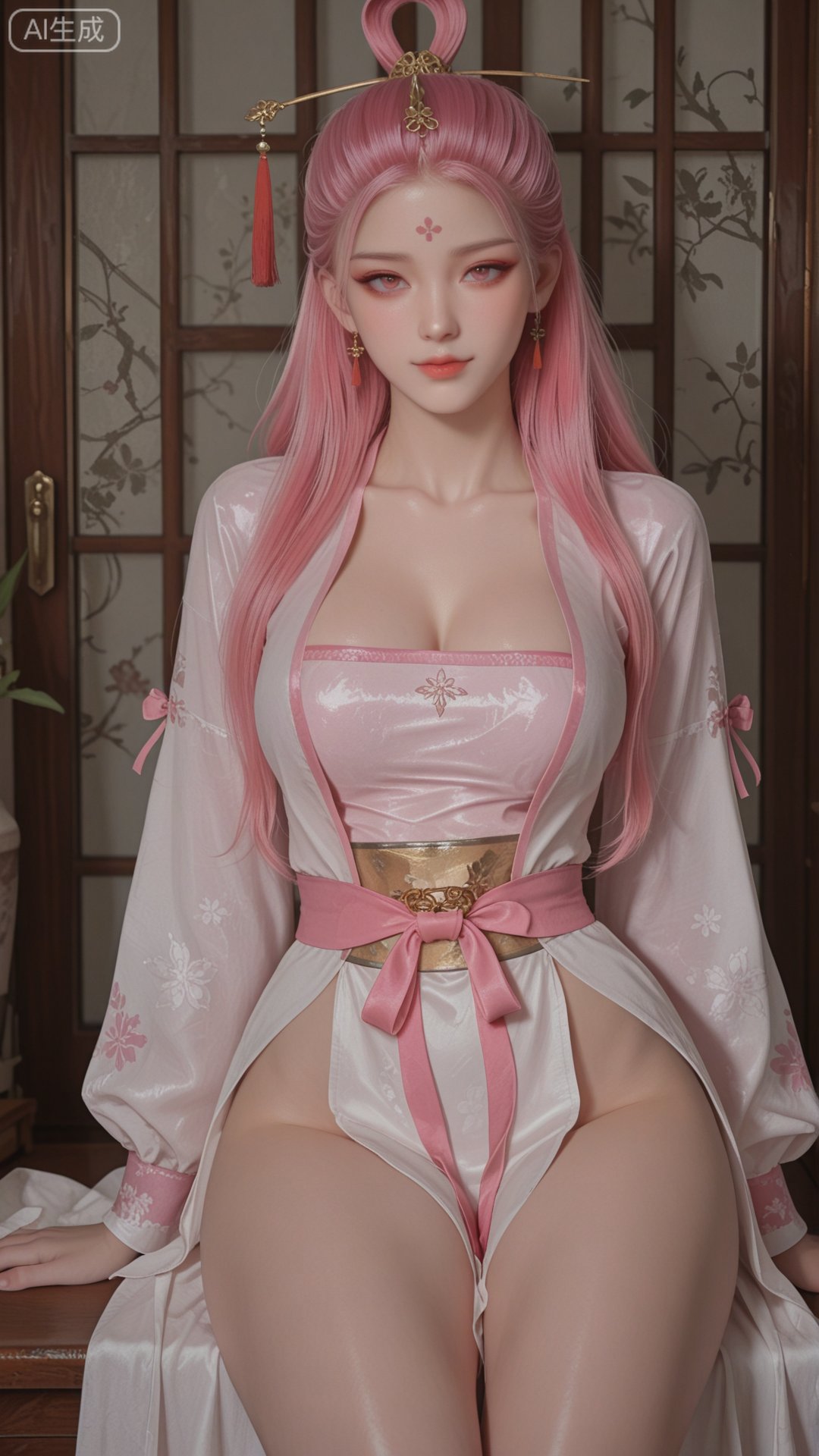 SN clothes,  pink_hair,  solo by 月恋-❀ on Tensor.Art