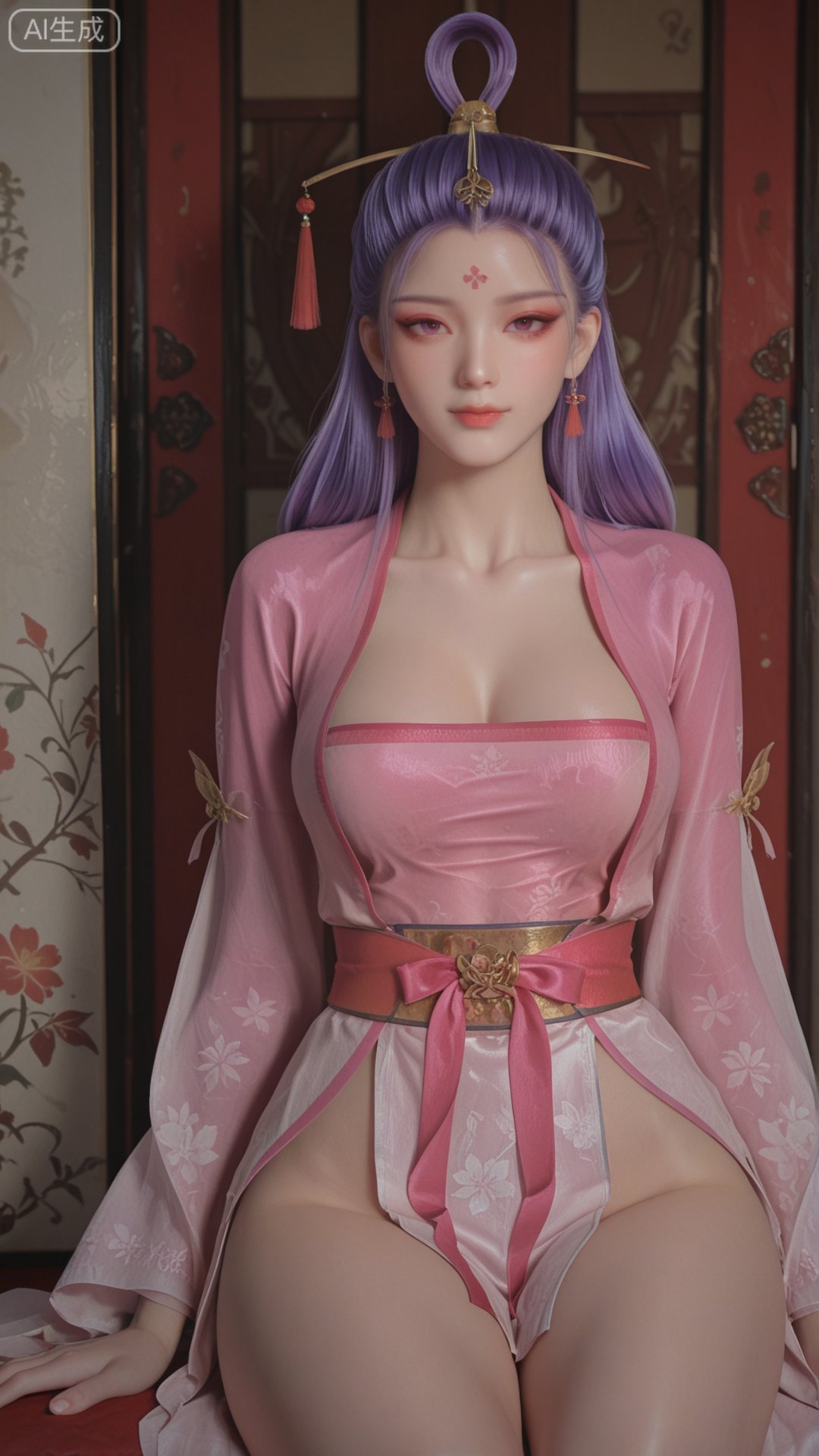 SN clothes,  Purple_hair,  solo by 月恋-❀ on Tensor.Art