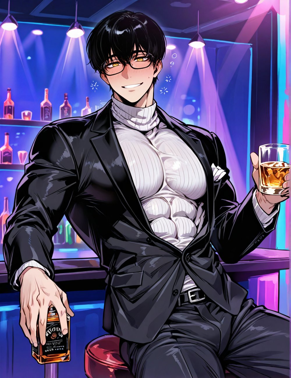1boy,  black hair,  yellow eyes by TheBaraLover on Tensor.Art