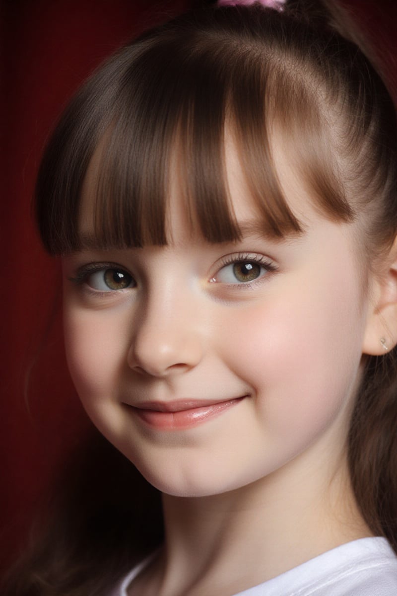 1girl face focused solo smile looking at the viewer seductive look alluring Head tilted down realistic,  Katie,  bangs by...