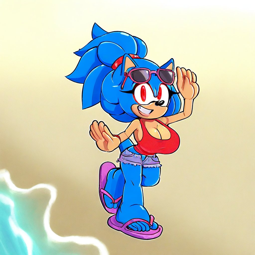 FEM_Sonic(character),  female,  blue body by Hoodie on Tensor.Art
