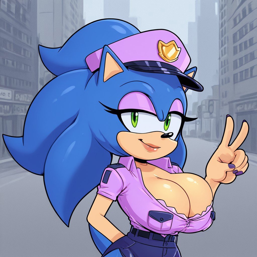 FEM_Sonic(character),  female,  blue body by Hoodie on Tensor.Art