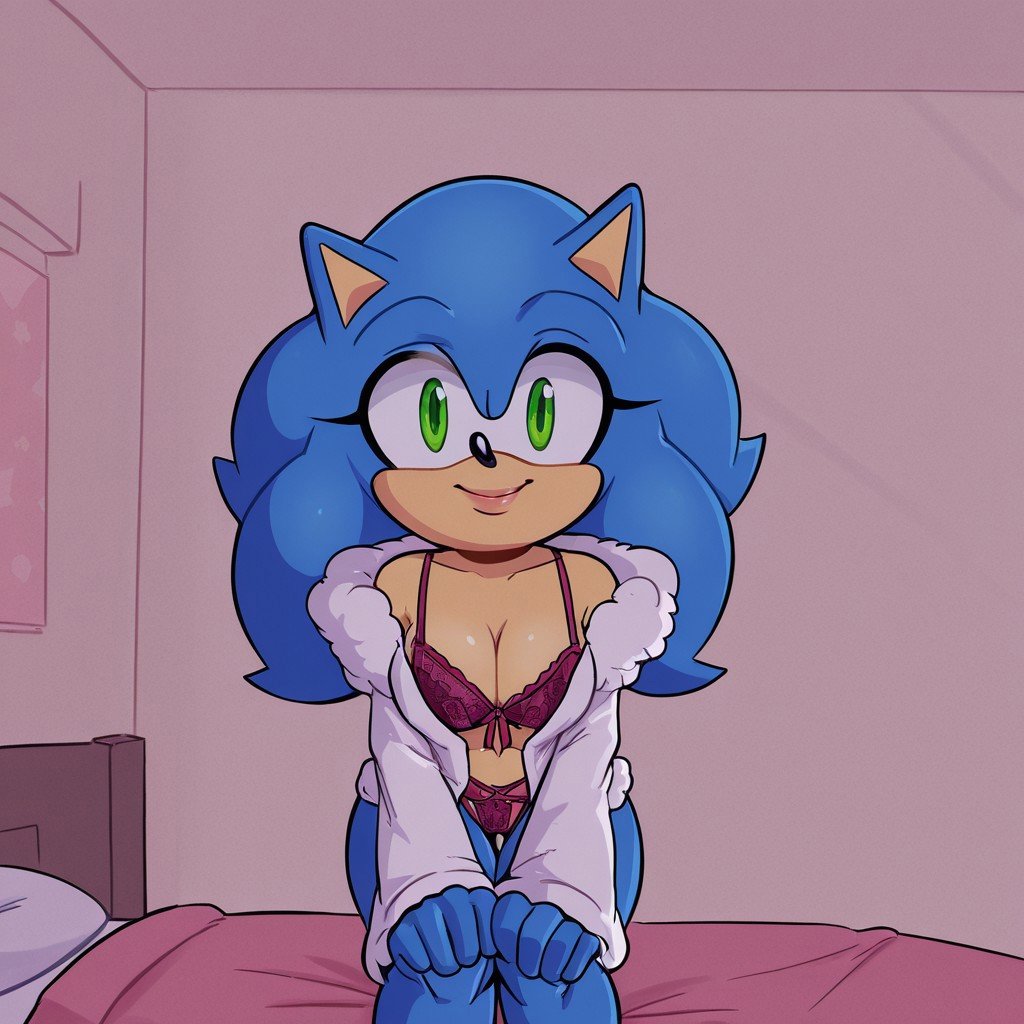 FEM_Sonic(character),  female,  blue body by Hoodie on Tensor.Art