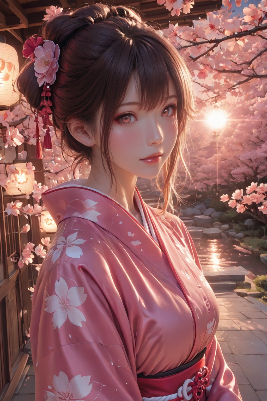 (1 girl,  solo),  Incredibly beautiful girl in a sakura kimono by *Devin* on Tensor.Art