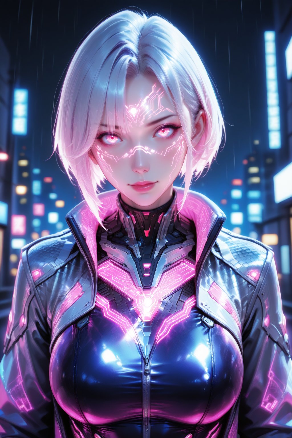 ........... close-up,  cinematic angle,  a stunning cyberpunk perfect beautiful girl with pale luminous skin by *Devin* on...