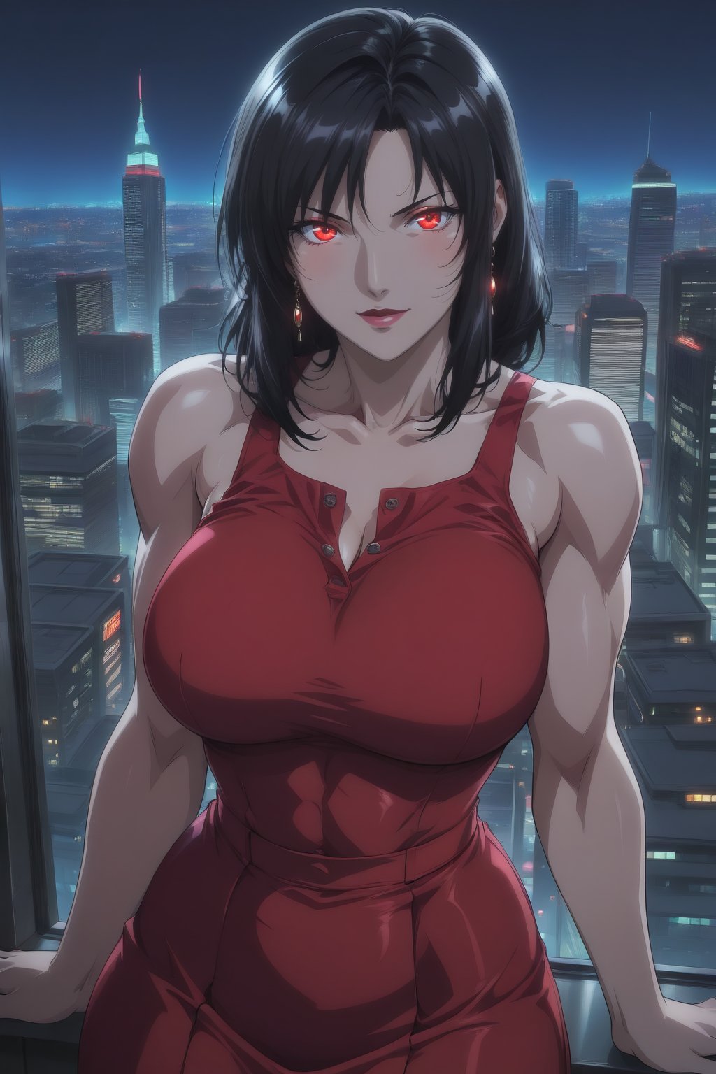 black hair,  red dress,  solo by *Devin* on Tensor.Art