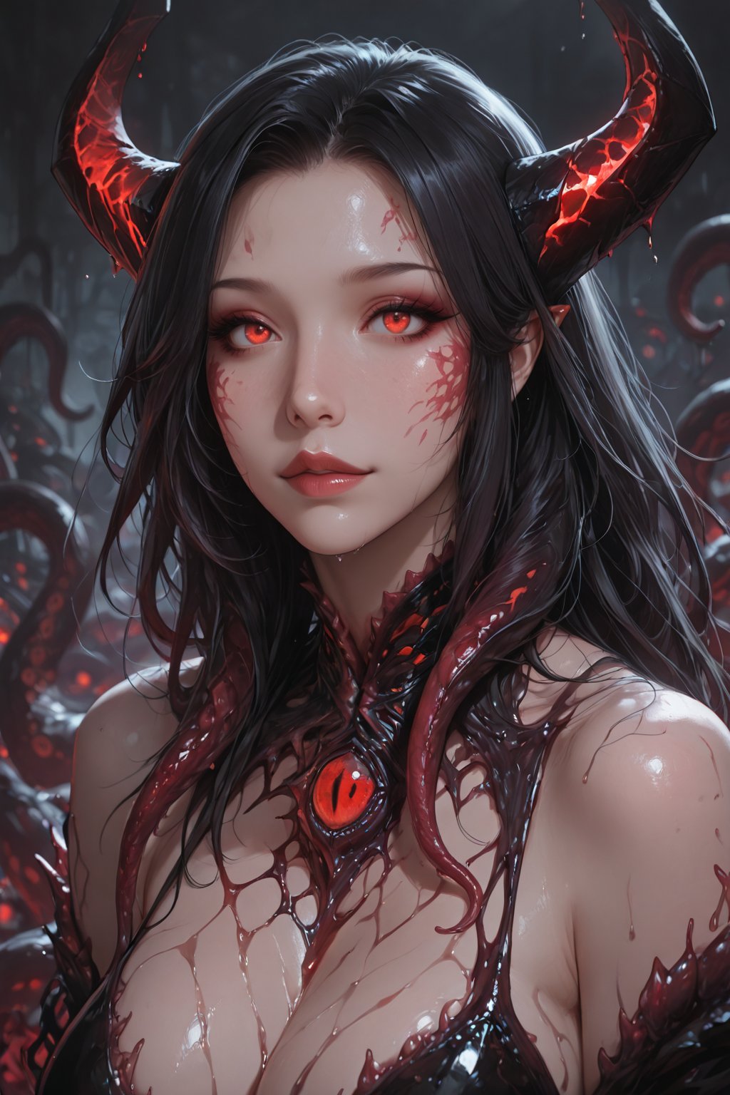 .......... . ((1girl,  close-up portrait,  masterpiece by *Devin* on Tensor.Art
