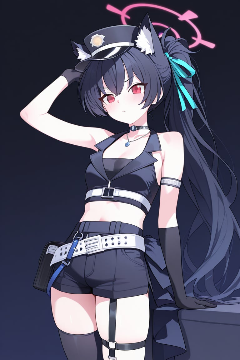 Idolserika(blue archive),  black hair,  ribbon by Am R on Tensor.Art