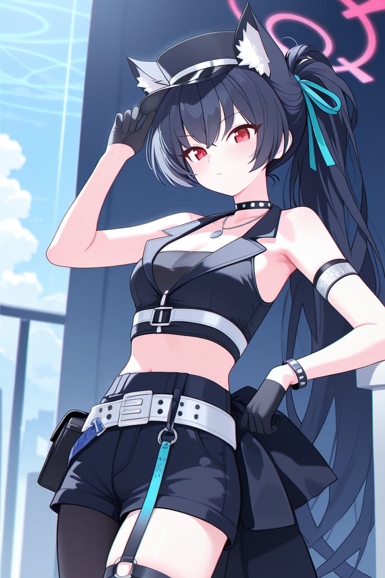 Idolserika(blue archive),  black hair,  ribbon by Am R on Tensor.Art