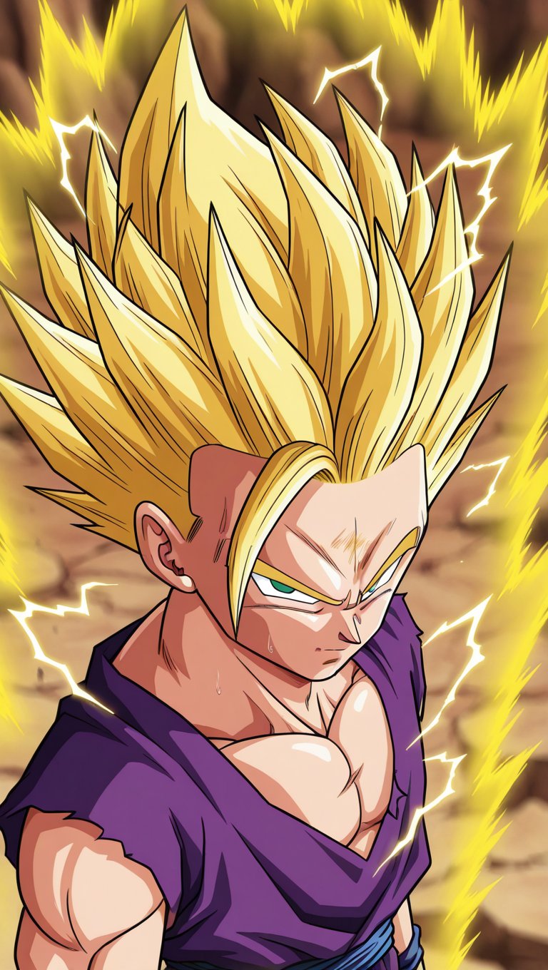 gohan_ssj2,  blue electricity ,  1boy by DeathGun1408 on Tensor.Art