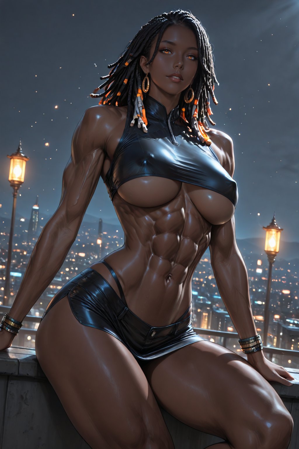 .......... ((1 girl,  solo,  muscular body by *Devin* on Tensor.Art