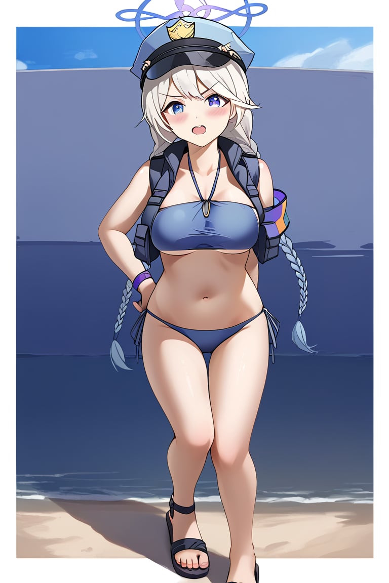 kirino \(swimsuit\) \(blue archive\),  sandals,  police hat by Am R on Tensor.Art