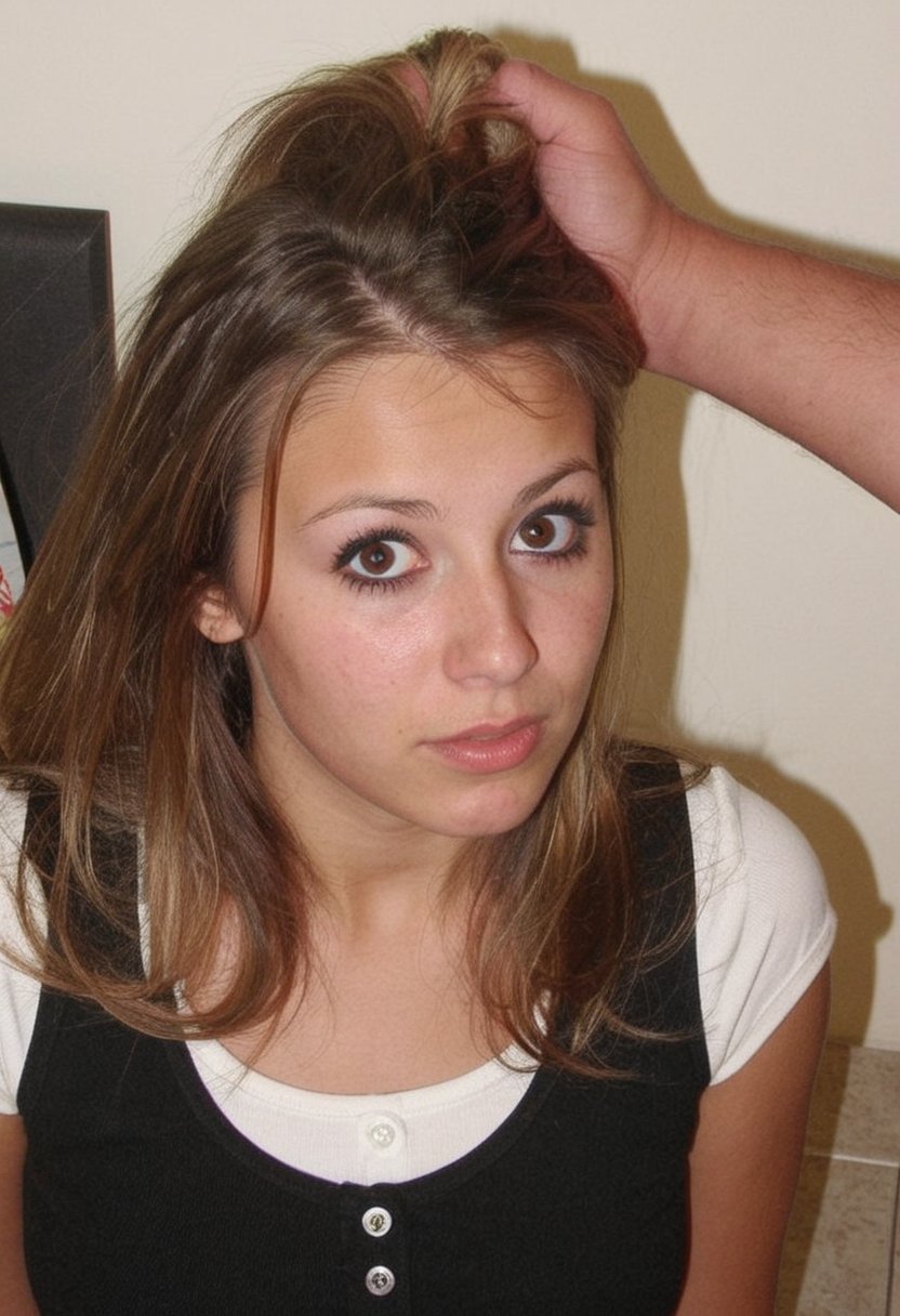 girl,  eye contact,  hairpulling by BigFatGG on Tensor.Art
